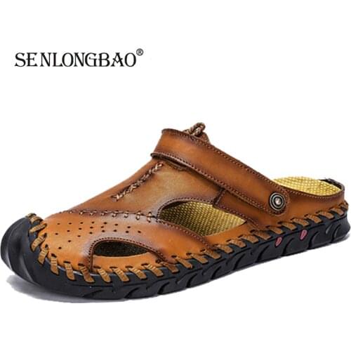 New Classic Summer Fashion Men Sandals Comfortable Casual Beach Mens Slippers High Quality Soft Leather Sandals Big Size 38-48