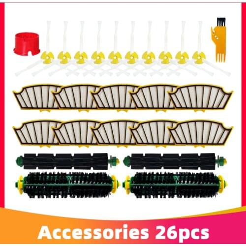 Replacement Hepa Filter Roller Side Brush for iRobot Roomba 510 535 532 550 560 570 580 585 Robotic Vacuum Cleaner Spare Parts