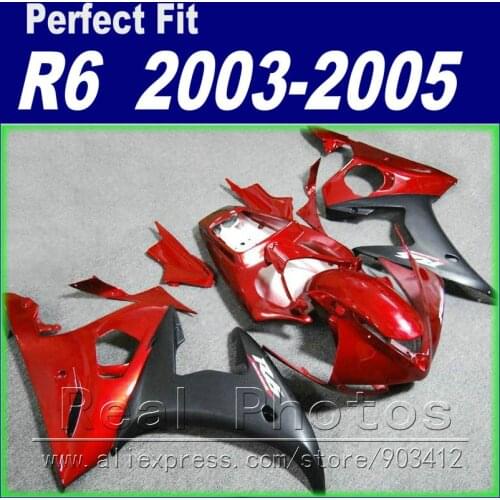 Brand new motorcycle parts for YAMAHA R6 fairing kit 2003 2004 2005 red matte black Fairing YZF fairings 03 04 05