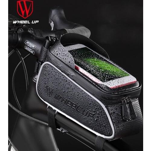 WHEEL UP Bicycle Upper Tube Chart Front Bag Waterproof Rainproof Bicycle Front Bag Sunshade Touch Screen Handlebar Bag 6.0 Inch