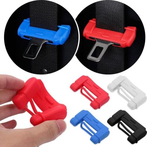 Universal Car Seat Belt Buckle Clip Silicone Protector Interior Button Collision Avoidance Case Decoration Anti-Scratch Cover