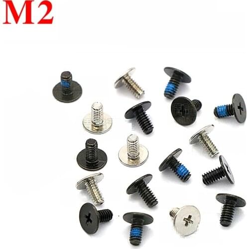 100pcs M2 Non-standard CM Thin Flat Head Philips Machine Screw Laptop Notebook Computer Screw Carbon Steel