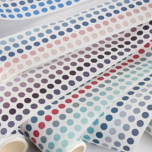 10pcs/lot Decorative Cute Candy Color Dots Washi Tapes DIY Scrapbooking Planner Adhesive Stickers Circle Masking Tape Stationery
