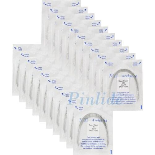 100 Pcs Dental Orthodontic Round Arch Wire Ovoid Form Super Elastic Niti 018 Upper/Lower 10 Packs