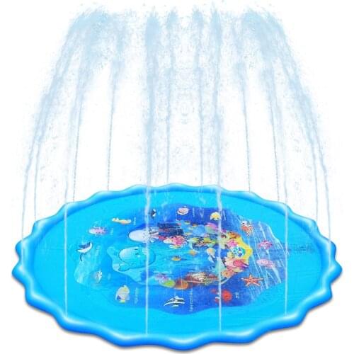 160/110cm Kids Inflatable Water spray pad Round Water Splash Play Pool Playing Sprinkler Mat Yard Outdoor Fun PVC Swimming Pools