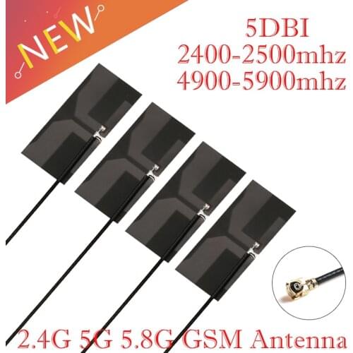 4Pcs 2.4G 5G 5.8G dual band antenna WiFi module built-in antenna high gain 5DBi omnidirecational IPEX/U.FL connector