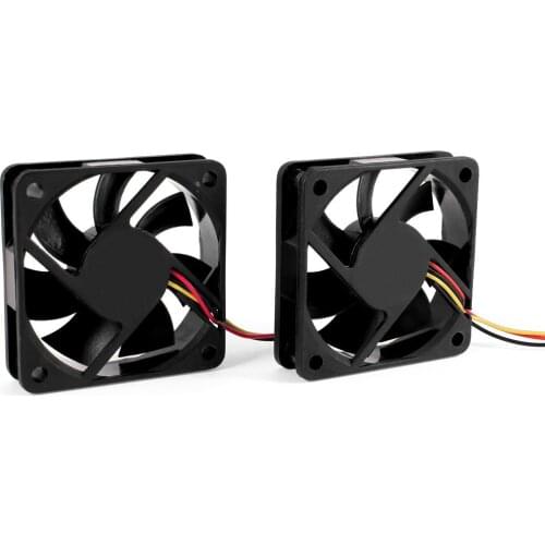 60mm 6cm DC 12V 3 Pin Computer Case CPU Cooler Cooling Fan Black 2 Pcs
