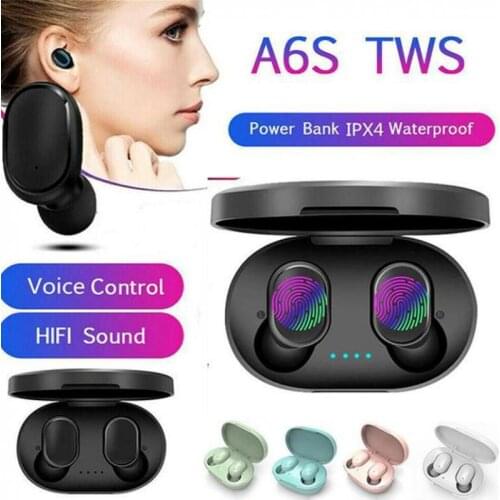 A6S True Wireless Stereo Earphone Headphone Bluetooth Hifi Sound Stereo Headset With Mic Earbuds For iPhone Xiaomi Samsung Phone