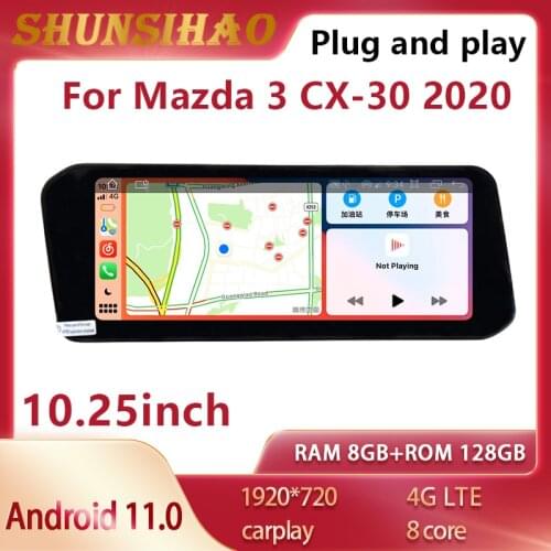 ShunSihao Car Radio autoradio For 10.25 " Mazda 3 CX-3 2020 headunit dual system Multimedia GPS Navi Carplay 1920*720