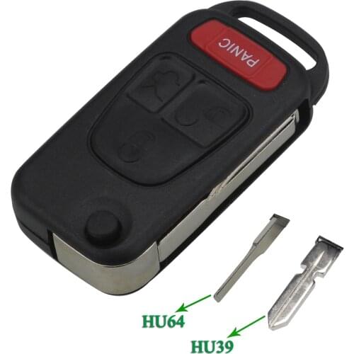 Bilchave 4 Buttons Flip Remote Car Shell Fob For Benz A C E S ML AMG SLK With HU39/HU64 Blade For Mercedes Key Case