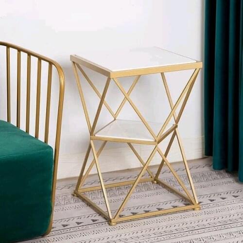 Chinafurniture Nordic marble coffee table simple living room sofa small square table balcony corner table