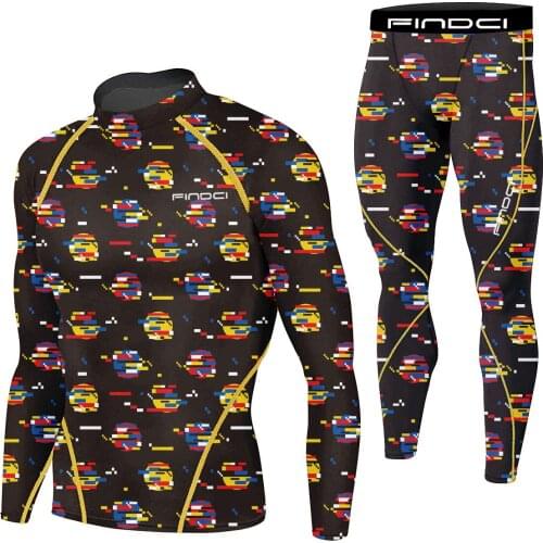 Findci Mens Sports T-Shirt Sportswear Long Sleeve Running Gym Clothing Fitness Compression Shirt Pullover Hiking Rashguard