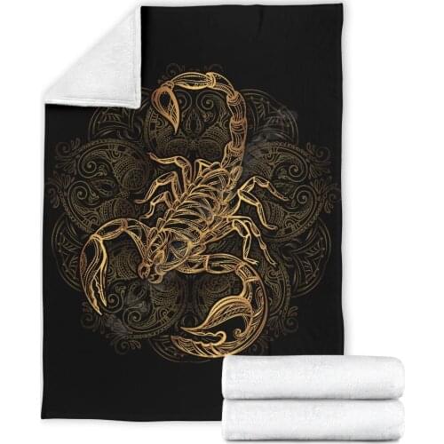 Scorpion Fleece blanket 3d printed Wearable Blanket Adults/kids Fleece Blanket Sherpa Blanket 01