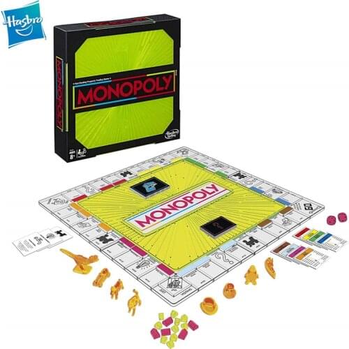 Hasbro Monopoly Neon Pop fast dealing property trading game Puzzle Board Games Family party Gaming Strategy Games toys