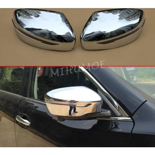 Chrome Side Rearview Mirror Cover Cap Glove For Nissan Rogue Sport Qashqai X-Trail Murano