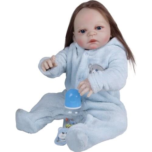 KEIUMI 23Inch Reborn Baby Doll Alive Newborn Full Silicone Body For Children Christmas Gift Birthday Present