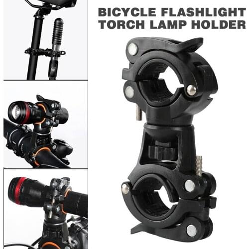 Bike Front Lamp Bracket LED Torch Headlight Pump Stand Quick Release Mount 360 Degree Rotatable Mount Clamp Clip Bike Clip