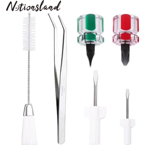 6PCS Sewing Machine Overlock Service Kit with Cleaning Brush Screwdriver Thread Removal Tweezer Screwdriver for Sewing Machine