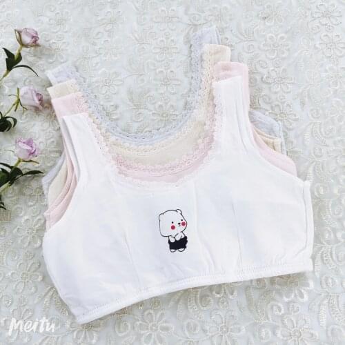 Girls' development underwear thin cotton and girls pure cotton no steel ring bra sports lace vest teenage girls clothing