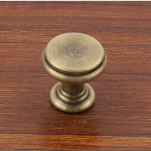 Free shipping Antique solid simple drawer cabinet knob furniture hardware wardrobe shoe door single hole handle round cone pull