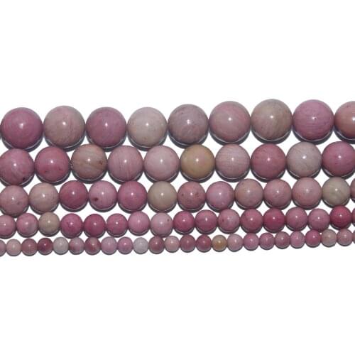 Wholesale Natural Stone Rhodochrosite Round Beads 4 6 8 10 12 MM Pick Size For Jewelry Making DIY Bracelet Necklace Material