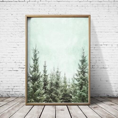 Forest Poster Print Art Canvas Wall Picture , Forest Art Nature Plant Print Canvas Painting For Home Room Decoration