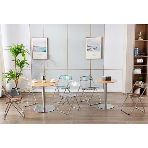 Transparent Folding Chair Dining Chair Ins Style Net Red Acrylic Plastic Crystal Chair Designer Chair Photo Negotiation Chair