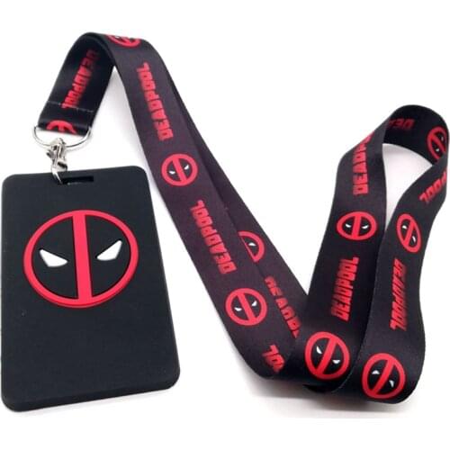 New 1 pcs Deadpool card Neck Strap Lanyards Badge Holder Rope Pendant Key Chain Accessorie