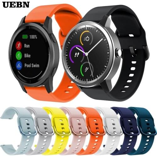UEBN Sport Silicone Replaceable strap for Garmin Active band for Garmin vivoactive 3&4 move 3 Bracelet Watchbands Correa