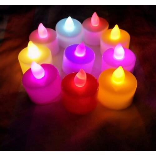 Romantic light-emitting LED electronic candle seven color smoke-free candle light flashing propose express birthday wedding toy