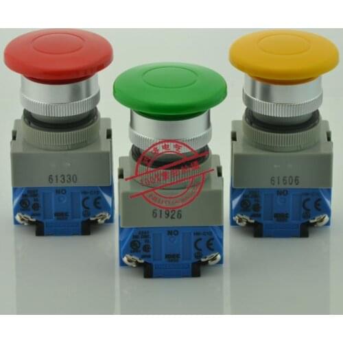 [ SA ]Izumi IDEC 22mm big mushroom head 40 self-reset push button switch 1NO/1NC ABW410 * red yellow and green--10PCS/LOT