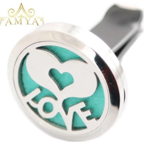 Heart Love Tree of Life 30mm Diffuser 316 Stainless Steel Car Aroma Locket Essential Oil Car Diffuser Lockets Free 40Pcs Pads