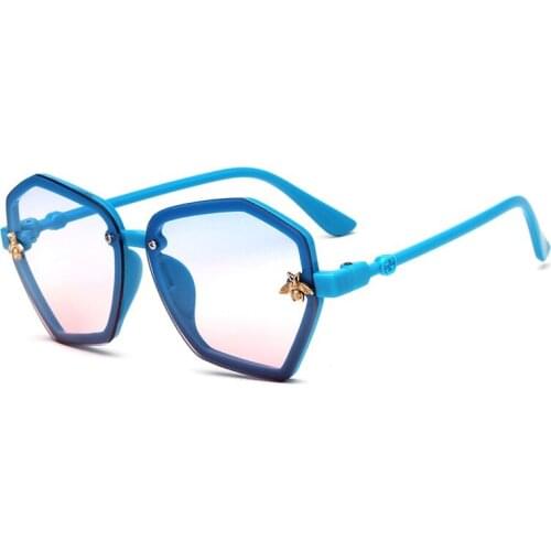 Vintage Kids Sunglasses Child Sun Glasses Polygon Bee Gafas Baby Children UV400 Leisure Sunglasses Girls Boys Oculos De Sol 6604