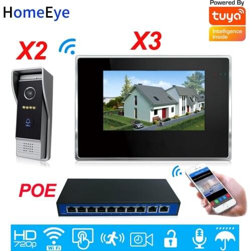 Homeeye Wifi Video Door Phone IP Video Intercom 2 Doors Villa Access System Tuya App Remote Control Smart Doorbell Home Security