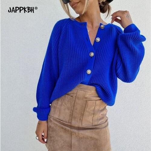 Knitted Cardigan Women Vintage Single-breasted Jumper 2021 Autumn Winter Long Sleeve Oversized Sweater Coat Female Jacket Tops