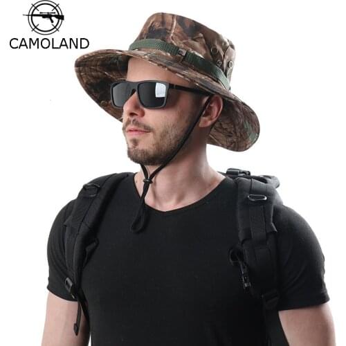 10cm Foldable UV Protection Hiking Cap Beach Fishing Bucket Militares Army Hats Tactical Sniper Camouflage Brim Sun Boonie Hat