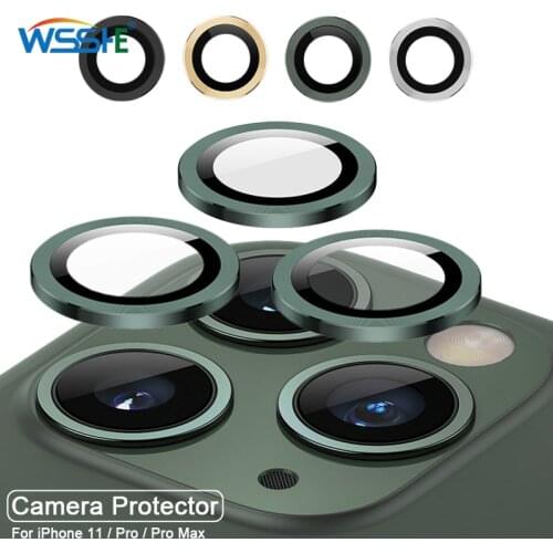 For iPhone 11 Camera Lens Protector Glass For iPhone 11 Pro Max 8 Colors Metal ring Protective Glass Rear Len Protect Ring Cover