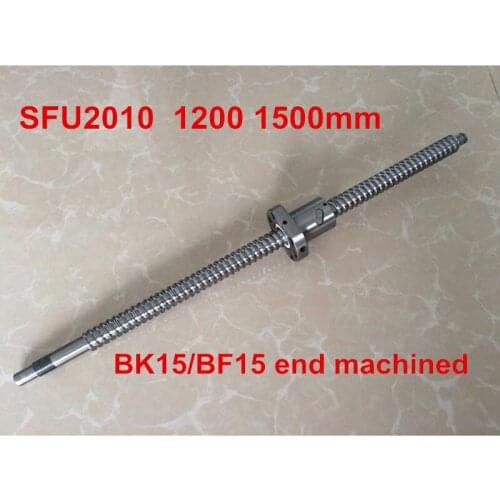 1pc SFU2010 - 1200mm 1500mm ballscrew + ball nut with BK15 / BF15 end machined CNC parts