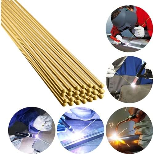 10Pcs Brass Welding Rod Phosphorus Copper Welding Wire Electrode Soldering Rod No Need Solder Powder Welding Rods