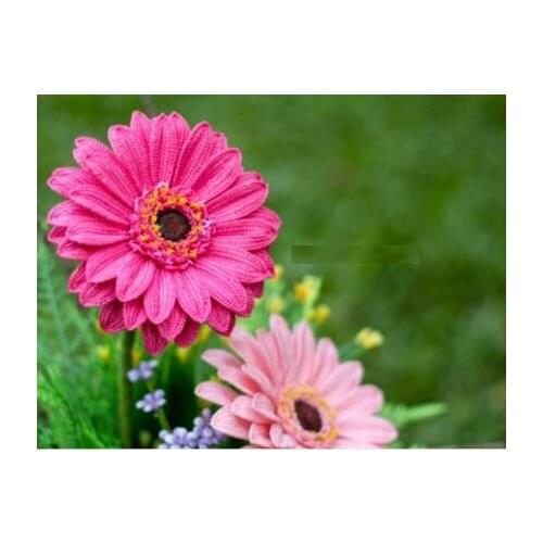 100% cotton amigurumi crochet kits, Africa Daisy ,material, tool,pattern,crochets kits,DIY floral decor amigurumi Kits