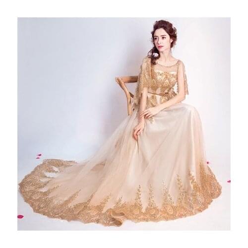 100%real golden beading cloak long gown Medieval Renaissance Gown queen Victorian dress Marie Belle ball