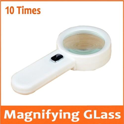 10X LED Illuminated Reading insect Viewer Gift Toy Magnifier Handheld Magnifying Glass Loupe with Lights for Children Old Man