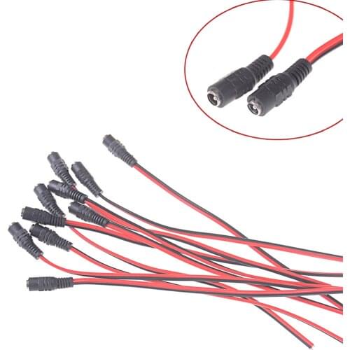 10x Plug Connector CCTV PSU Pigtail CABLE Jack 12V 5.5*2.1mm Female DC Power