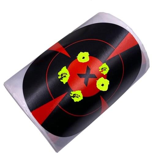 3"/7.50cm 100Pcs per Roll Self-Adhesive Splatter Splash & Reactive(Colors Impact Black to Yellow) Shooting Sticker Targets