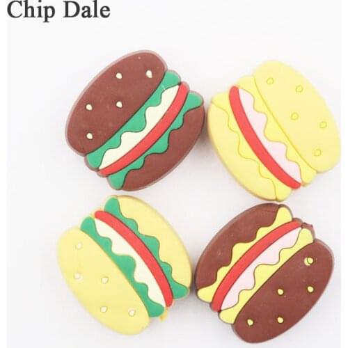 Chip Dale 5PCS Hamburger Teething Bead BPA Free Baby Teether Silicone Beads DIY Pacifier Clip Chain Necklace Toy Baby Product