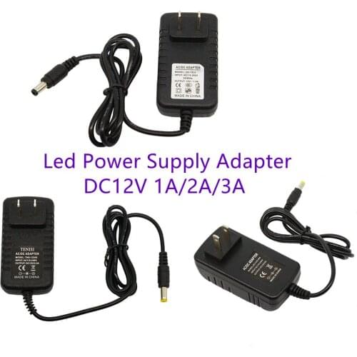 US/EU/AU/UK Plug 1A/2A/3A Power Supply Adapter 12W/24W/36W AC100-240V to DC12V Charger Power Adaptor Switching for LED Strip