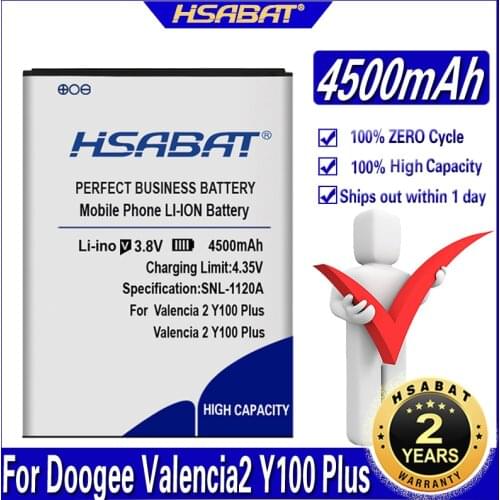 HSABAT 4500mAh Battery for Doogee Valencia2 Valencia 2 NOVA Y100 Plus