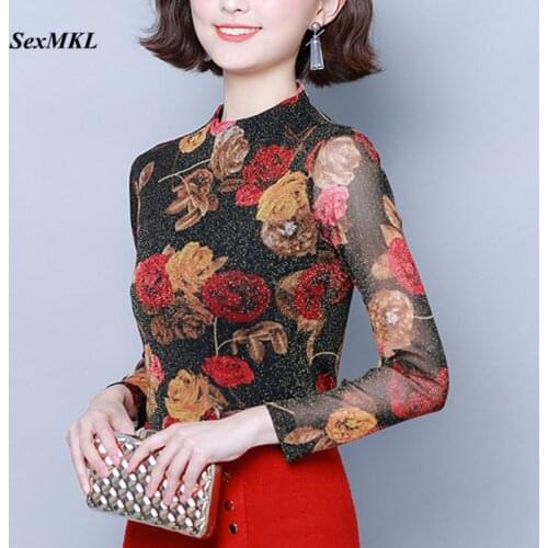 Plus Size Women Tops and Blouses 2020 Fashion Long Sleeve Printed Office Blouse Korean Clothing Elegant Winter Slim Basic Blusa