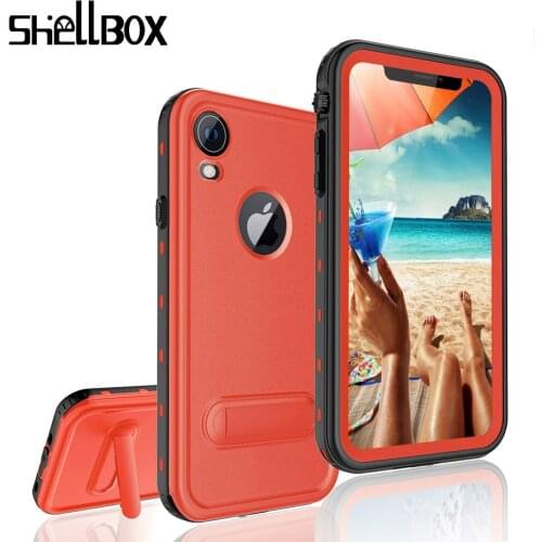 SHELLBOX Original Waterproof Case For iPhone XR X XS Max Case 360 Protective TPU Silicone Cover Case For iPhone Water Proof Case