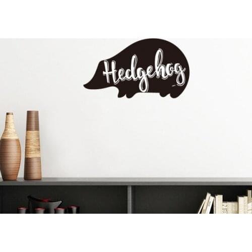 Hedgehog Black And White Animal Silhouette Removable Wall Sticker Art Decals Mural DIY Wallpaper for Room Decal